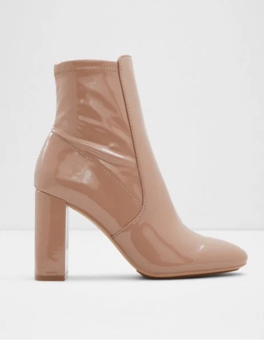 ☀️ Call it Spring ☀️ nude patent leather heeled booties